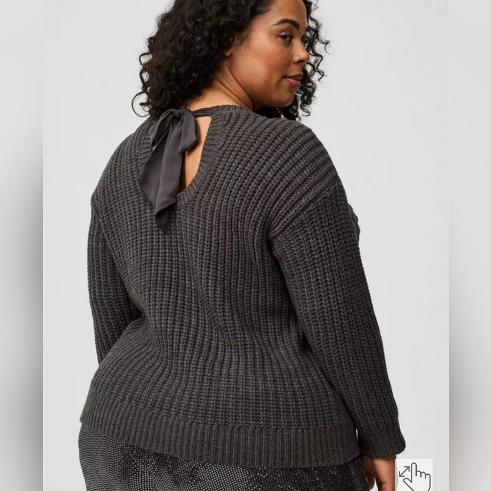 NWOT Torrid Satin Tie-back Sweater